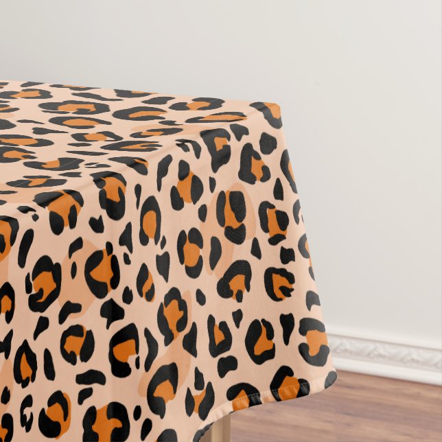 Toalha De Mesa Estampa de leopardo laranja e marrom (Posição Original)