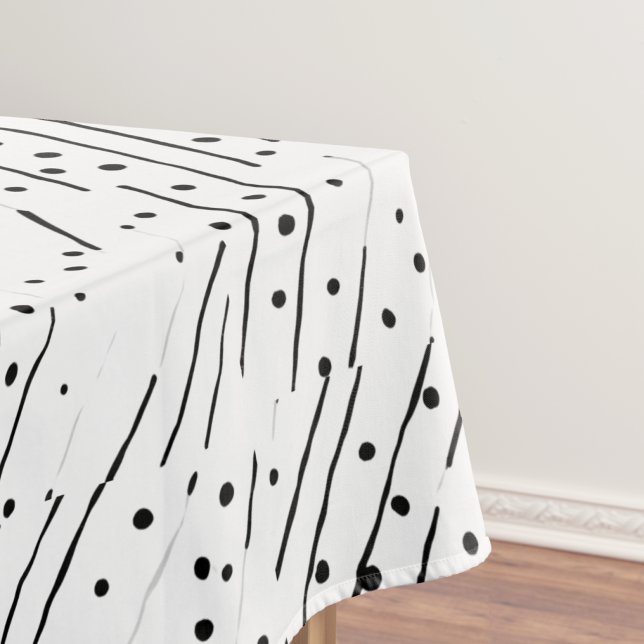 Toalha De Mesa Estampas ou bolinhas pretas, brancas, de cinza (Stripes or polka dots black, white, grey pattern tablecloth)