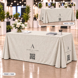 Toalha De Mesa Estandarte de Mesa QR Code para Negócios de Linho