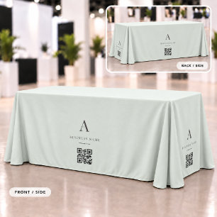 Toalha De Mesa Estandarte de Mesa QR Code Verde Sage Empresarial