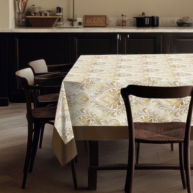 Toalha De Mesa Estética Clássica Vitoriana Luxuriana Damask (Luxurious Victorian Damask Classic Aesthetic Tablecloth)