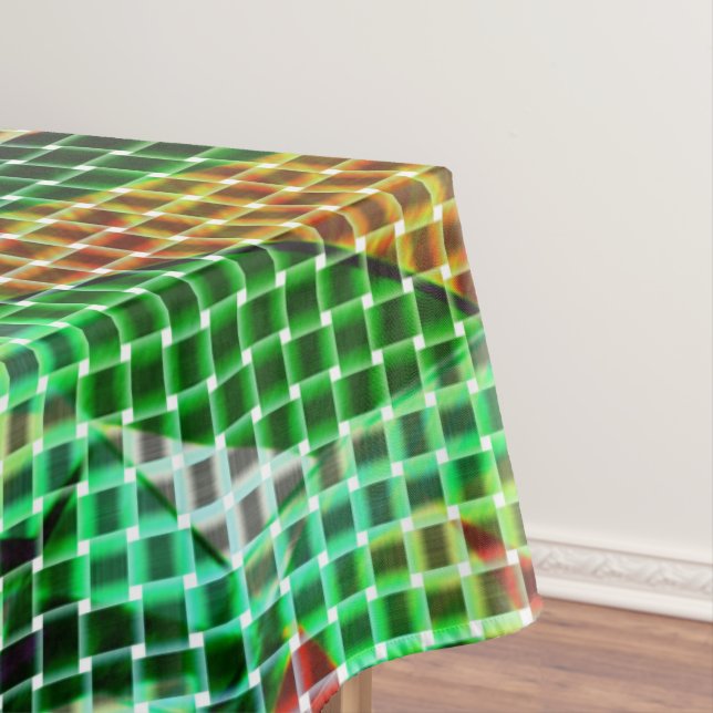 Toalha De Mesa Estilo da cesta, fitas curvas verdes, detalhes dos (Posição Original)