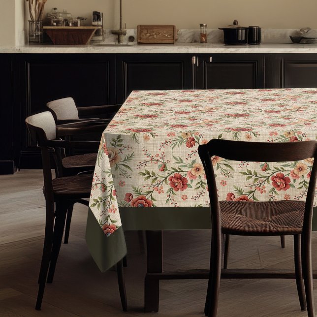 Toalha De Mesa Estilo de Algodão do eterno Estilo Floral Desvanec (Timeless Cottage Style Faded Floral Elegance Tablecloth)