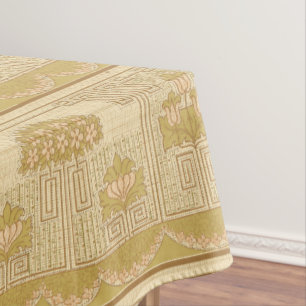 Toalha De Mesa Estilo de Missão de Vintage Floral e Padrão de C