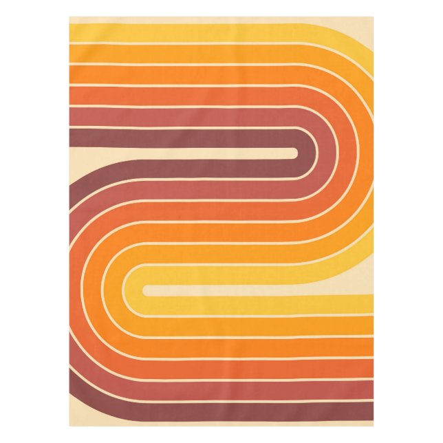 Toalha De Mesa Estilo de Vintage Retroativo 70s Design geométrico (Frente)