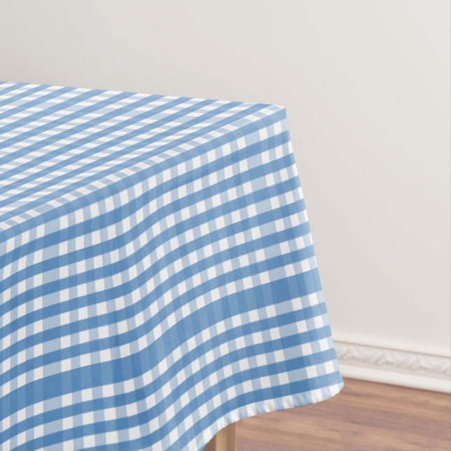 Toalha De Mesa estilo fazenda Gingham Branco e Azul (Posição Original)