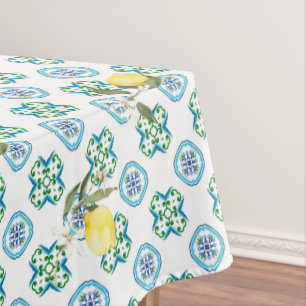 Toalha De Mesa estilo italiano,azulejos,majolica,limão,Impressão