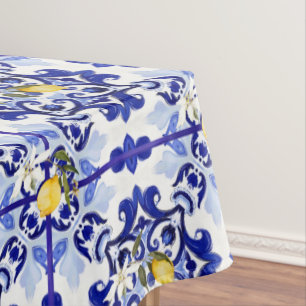 Toalha De Mesa estilo italiano,azulejos,majolica,limão,Impressão