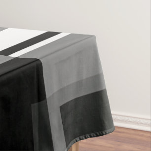 Toalha De Mesa Estilo Mondrian Padrão Cinza Branca Preta Geométri