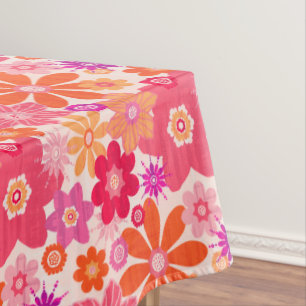 Toalha De Mesa Estilo Retro Bonito Padrão Floral Cor-de-rosa Lara
