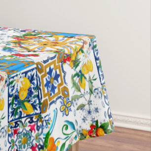 Toalha De Mesa Estilo siciliano,arte de verão,limões