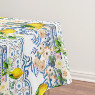 Toalha De Mesa Estilo siciliano, arte de verão, limões