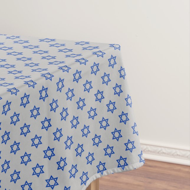 Toalha De Mesa Estrela Azul de Davi em Prata Fosca (Posição Original)