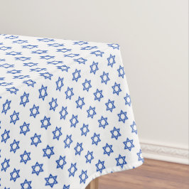Toalha De Mesa Estrela Azul de David em Branco