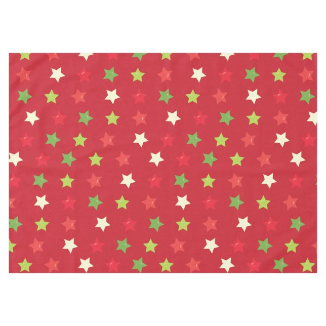 Toalha De Mesa Estrelas Clássicas na Tablecloth Red Holiday (Frente (Horizontal))