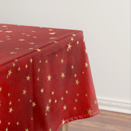 Toalha De Mesa Estrelas de Natal de Inverno em Folha de Ouro e Ve