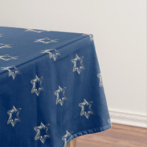 Estrelas de Prata Faux Padrão Elegante Azul