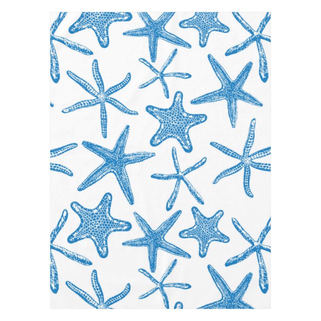 Toalha De Mesa Estrelas do mar em azul (Frente)