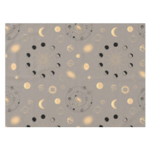 Estrelas do Sol fases da lua planetas dourados neg