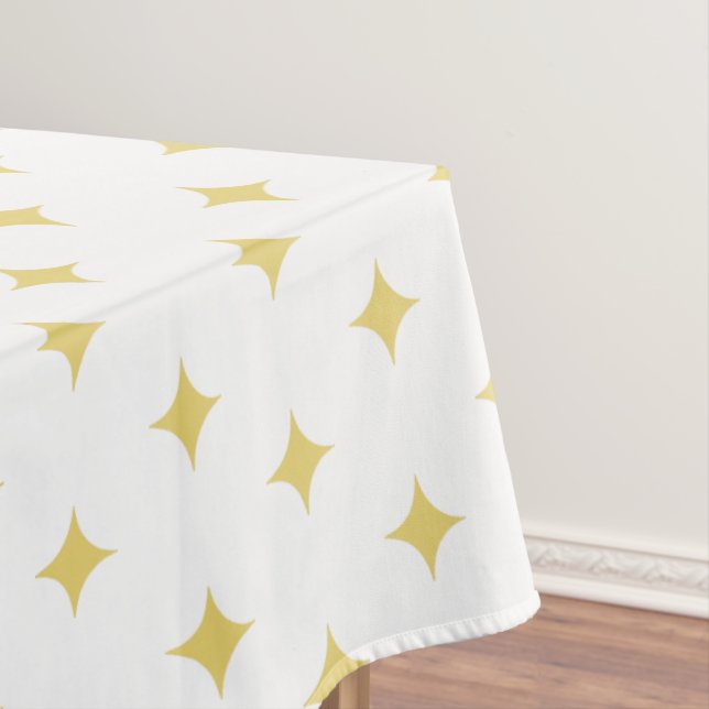 Toalha De Mesa Estrelas Douradas Modernas em Branco (Posição Original)