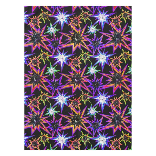 Toalha De Mesa Estrelas em preto. (Frente)