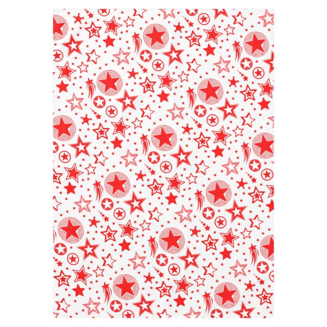 Toalha De Mesa Estrelas Tatuagens Vermelhas + suas ideias (Frente)