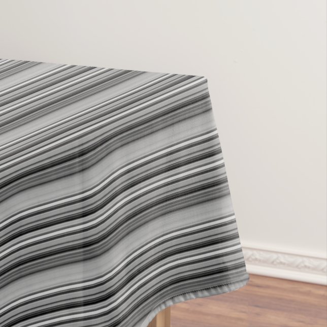 Toalha De Mesa Estrias de cinzas negras brancas (Posição Original)