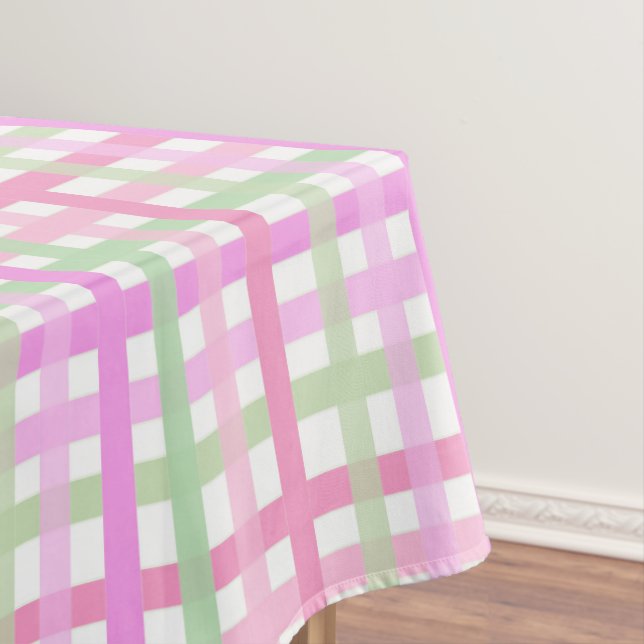 Toalha De Mesa Estrias, rosa, verdes (Posição Original)