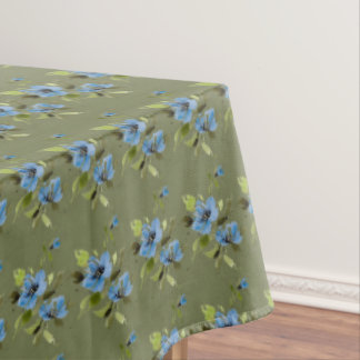 Toalha de Mesa Etéreo Azul e Verde Oliva Cosmos