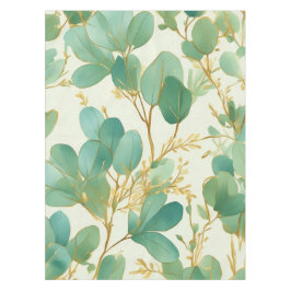 Toalha De Mesa Eucalyptus deixa Design verde e Dourado