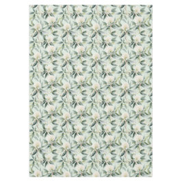 Toalha De Mesa Eucalyptus Flores Tecido Branco Verde Tableloth