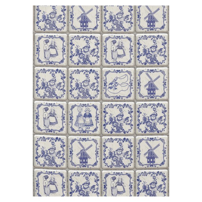 Toalha De Mesa Exclui Azulejos de Padrão de Blauw (Frente)