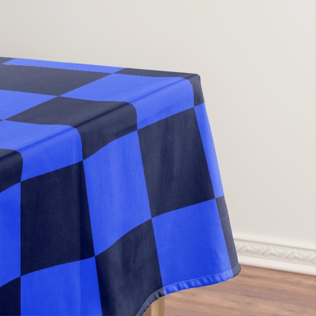Toalha De Mesa Explore o design xadrez ousado em azul e preto (Posição Original)