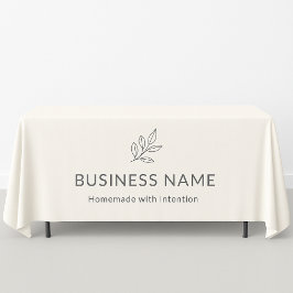 Toalha De Mesa Exposição de Logotipo Botânico Neutro Minimalista