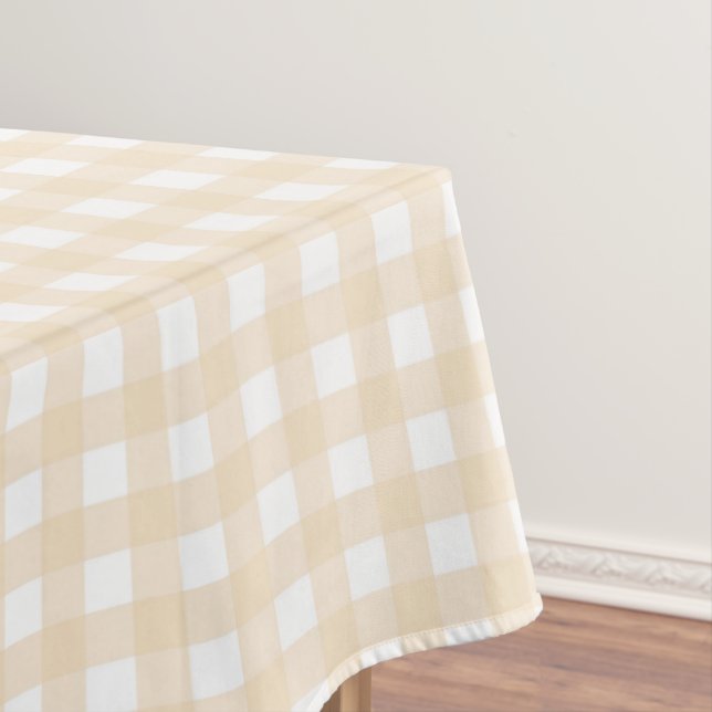 Toalha De Mesa F & L Light Tan Gingham (Posição Original)