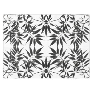 Toalha De Mesa Fábrica de Bambu preto e branco