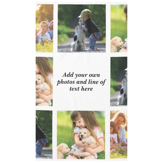 Toalha De Mesa Faça sua própria colagem de fotos e texto (Frente)