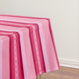 Toalha De Mesa Faixa de atração do século médio - rosa e vinh