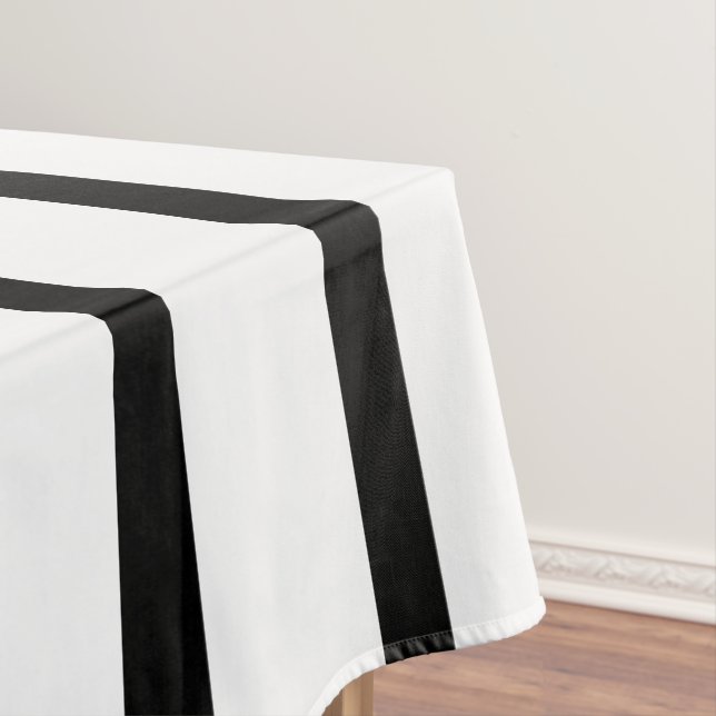 Toalha De Mesa Faixa Negra Branca E Negra Negra (Posição Original)