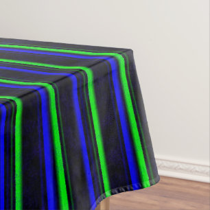 Toalha De Mesa Faixa Verde Azul Preta