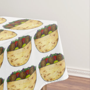Toalha De Mesa Falafel Pita Sandwich Comida Foodie Party Tableclo