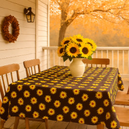 Toalha De Mesa Fall Season Sunflower Impressão no Brown