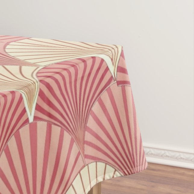 Toalha De Mesa Fans Pink Mid-Century (Posição Original)