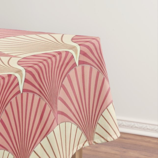 Toalha De Mesa Fans Pink Mid-Century (Posição Original)