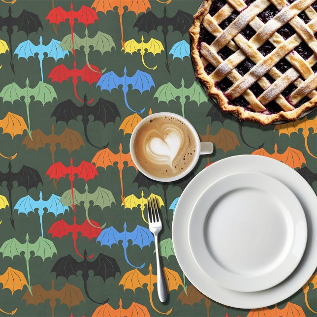 Toalha De Mesa Fantasia de Voo Verde Dragões (Criador carregado)