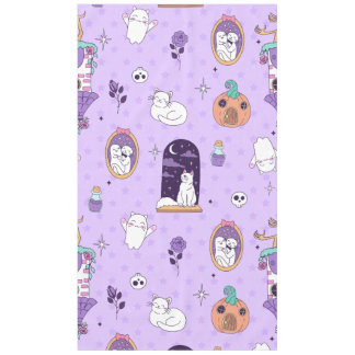 Toalha De Mesa fantasioso roxo halloween assustador fantasma gato
