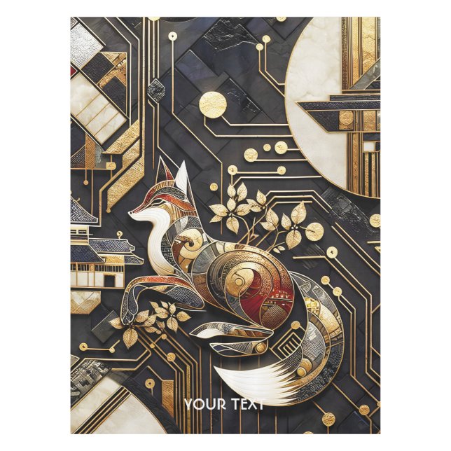 Toalha De Mesa Fantasy Abstrato Fox Art (Frente)