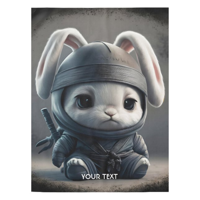 Toalha De Mesa Fantasy Cute Bunny Ninja Katana (Frente)