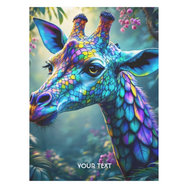 Toalha De Mesa Fantasy Cute Chameleon Como Girafa (Frente)