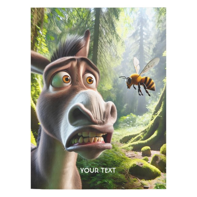 Toalha De Mesa Fantasy Cute Donkey Sting Bee (Frente)